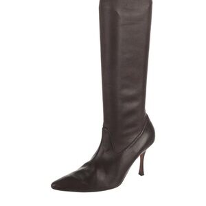 Manolo Blahnik Dark Brown Heeled Boots